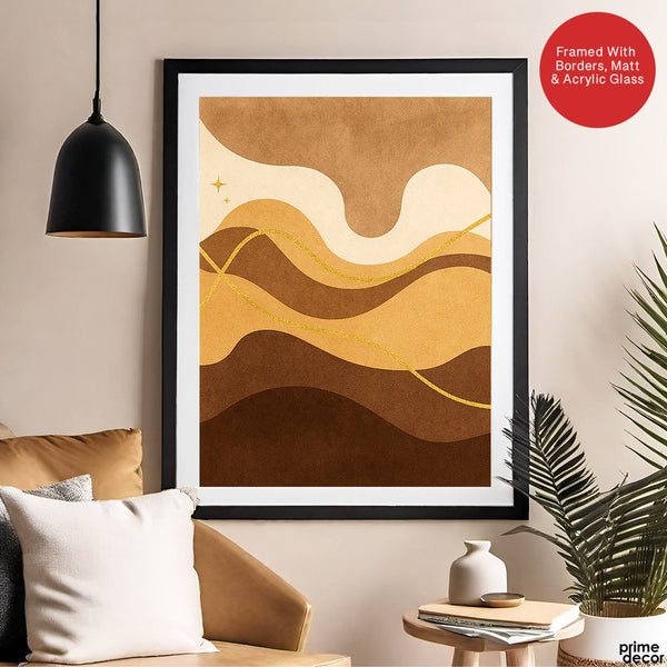 Mystic Marble Series Beige Shade - Brown & Gold | Abstract Signature Artwork #00739