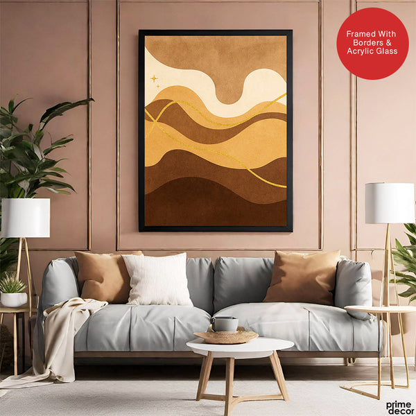 Mystic Marble Series Beige Shade - Brown & Gold | Abstract Signature Artwork #00739