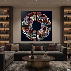 Four Quls Kufic Style Original Painting Acrylic Wall Art | Handmade Painting