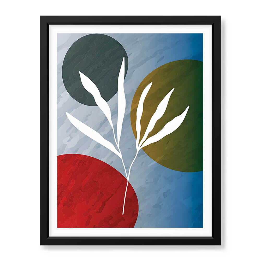 White Floral Design Over Colorful Background | Abstract Floral Artwork #0073 - Prime Décor