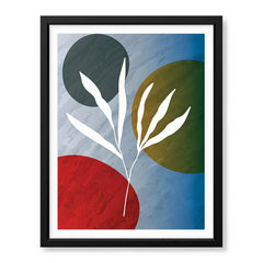 White Floral Design Over Colorful Background | Abstract Floral Artwork #0073 - Prime Décor