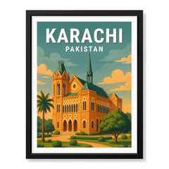 Karachi Pakistan Illustration City Poster | Travel Artwork #00747