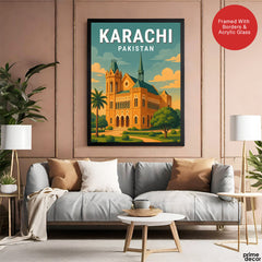Karachi Pakistan Illustration City Poster | Travel Artwork #00747