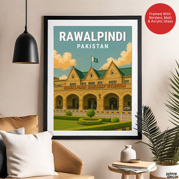 Rawalpindi Pakistan Illustration City Poster | Travel Artwork #00749