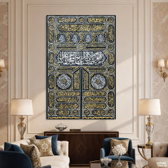 Kiswa Kaaba Gold Leaf Original Painting Acrylic Wall Art | Handmade Painting