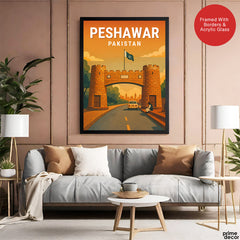 Peshawar Pakistan Illustration City Poster | Travel Artwork #00750