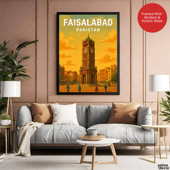 Faisalabad Pakistan Illustration City Poster | Travel Artwork #00751