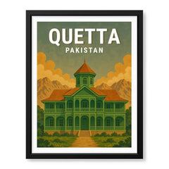 Quetta Pakistan Illustration City Poster | Travel Artwork #00753