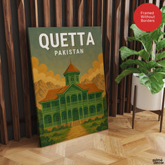 Quetta Pakistan Illustration City Poster | Travel Artwork #00753