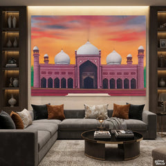 Badshahi Mosque Original Painting Acrylic Wall Art | Handmade Painting