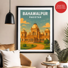 Bahawalpur Pakistan Illustration City Poster | Travel Artwork #00758