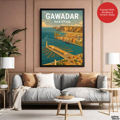 Gawadar Pakistan Illustration City Poster | Travel Artwork #00760