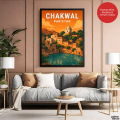 Chakwal Pakistan Illustration City Poster | Travel Artwork #00761