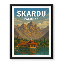Skardu Northern Pakistan Illustration Poster | Travel Artwork #00763
