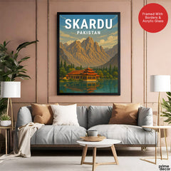 Skardu Northern Pakistan Illustration Poster | Travel Artwork #00763