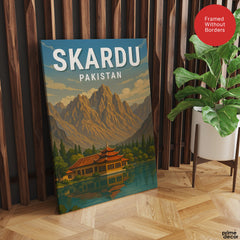 Skardu Northern Pakistan Illustration Poster | Travel Artwork #00763