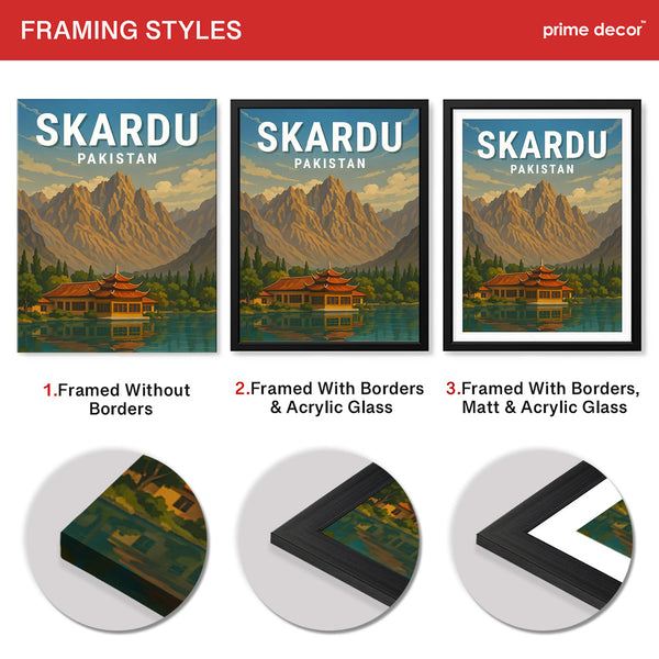 Skardu Northern Pakistan Illustration Poster | Travel Artwork #00763