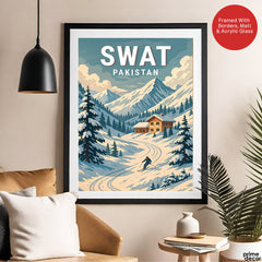 Swat Northern Pakistan Illustration Poster | Travel Artwork #00765