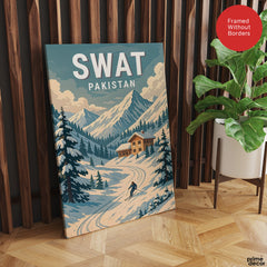 Swat Northern Pakistan Illustration Poster | Travel Artwork #00765