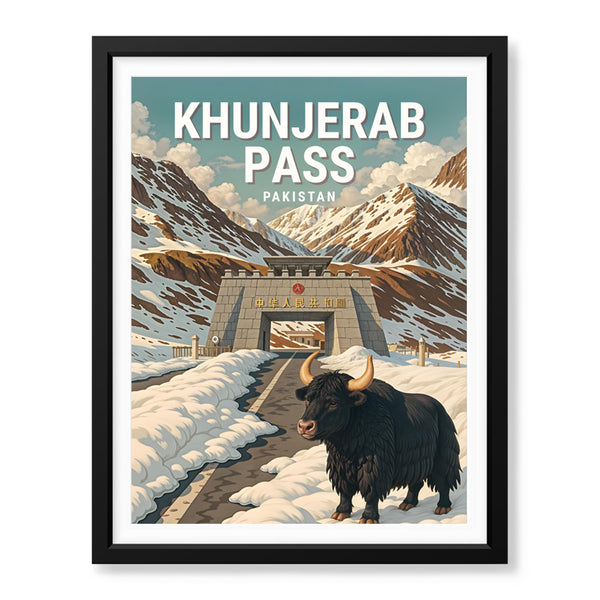 Khunjerab Pass Northern Pakistan Illustration Poster | Travel Artwork #00767