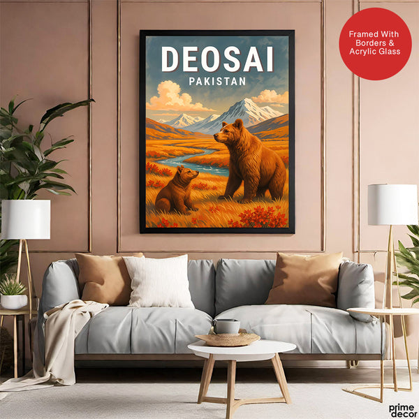 Deosai Plains Northern Pakistan Illustration Poster | Travel Artwork #00768