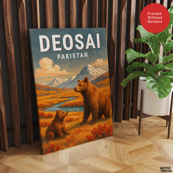 Deosai Plains Northern Pakistan Illustration Poster | Travel Artwork #00768