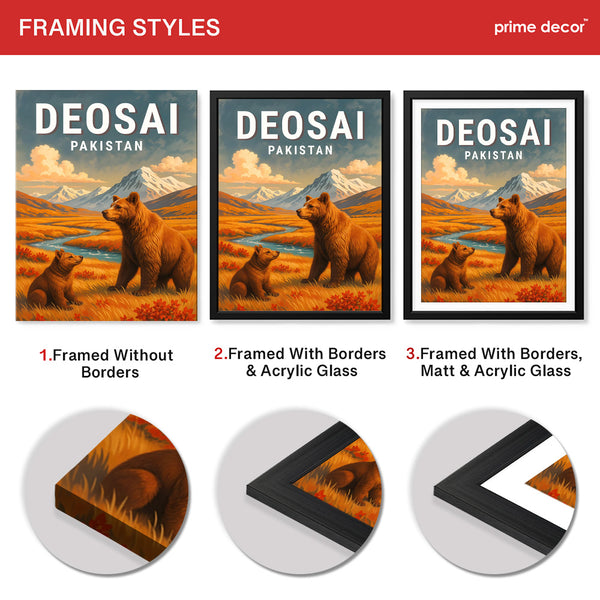 Deosai Plains Northern Pakistan Illustration Poster | Travel Artwork #00768