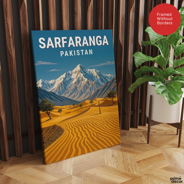 Sarfaranga Cold Desert Northern Pakistan Illustration Poster | Travel Artwork #00770