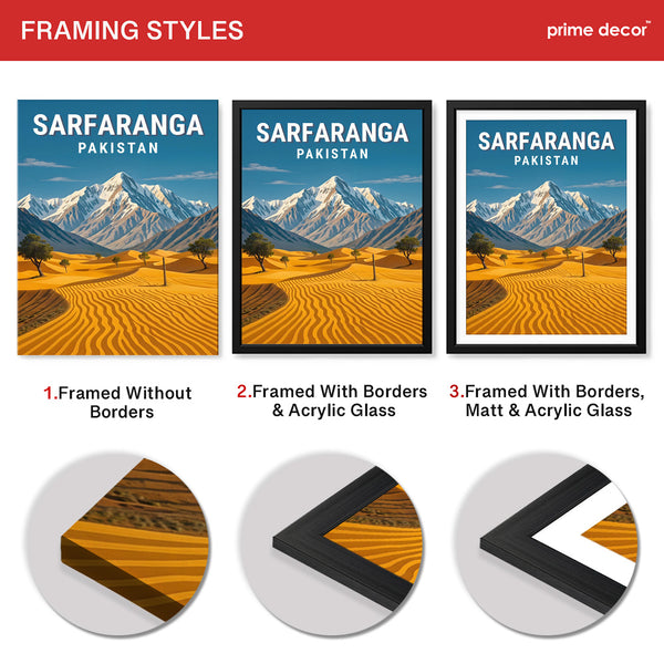 Sarfaranga Cold Desert Northern Pakistan Illustration Poster | Travel Artwork #00770