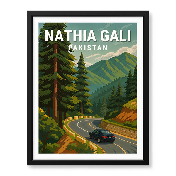 Nathia Gali Northern Pakistan Illustration Poster | Travel Artwork #00771