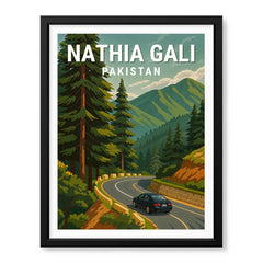 Nathia Gali Northern Pakistan Illustration Poster | Travel Artwork #00771
