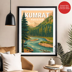 Kumrat Valley Northern Pakistan Illustration Poster | Travel Artwork #00772