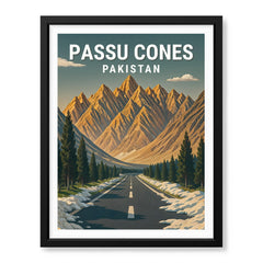Passu Cones Northern Pakistan Illustration Poster | Travel Artwork #00773