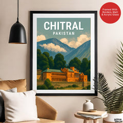 Chitral Northern Pakistan Illustration Poster | Travel Artwork #00774