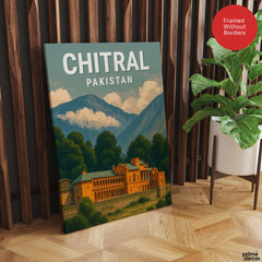 Chitral Northern Pakistan Illustration Poster | Travel Artwork #00774