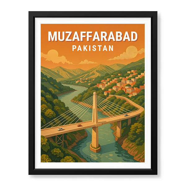 Muzaffarabad Northern Pakistan Illustration Poster | Travel Artwork #00775