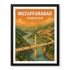 Muzaffarabad Northern Pakistan Illustration Poster | Travel Artwork #00775