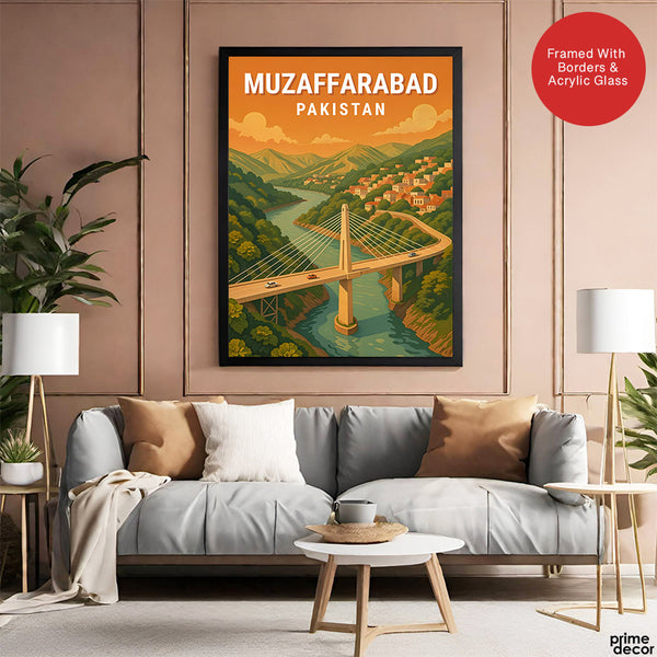 Muzaffarabad Northern Pakistan Illustration Poster | Travel Artwork #00775