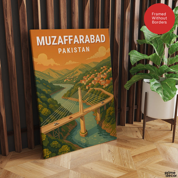 Muzaffarabad Northern Pakistan Illustration Poster | Travel Artwork #00775