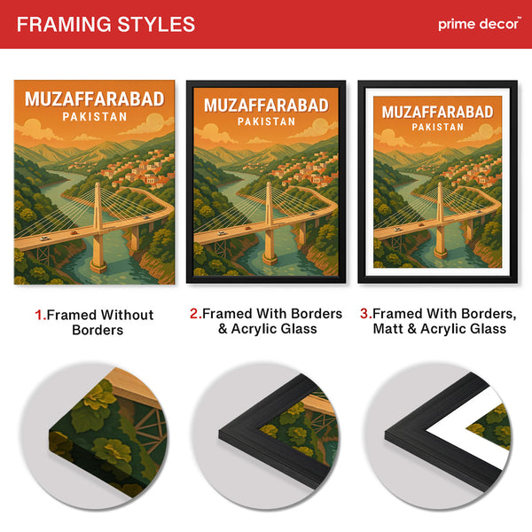 Muzaffarabad Northern Pakistan Illustration Poster | Travel Artwork #00775