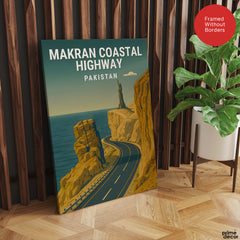Makran Coastal Highway Pakistan Illustration Poster | Travel Artwork #00776