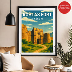 Rohtas Fort Jhelum | Pakistan Heritage Illustration Poster | Travel Artwork #00777