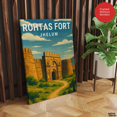 Rohtas Fort Jhelum | Pakistan Heritage Illustration Poster | Travel Artwork #00777