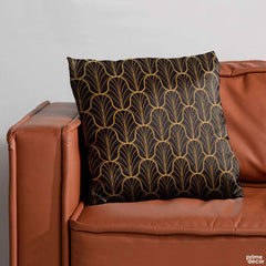 Black & Gold Outline Geometric | Abstract Cushion #077 - Prime Décor