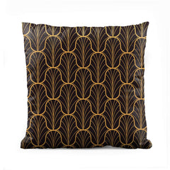 Black & Gold Outline Geometric | Abstract Cushion #077 - Prime Décor