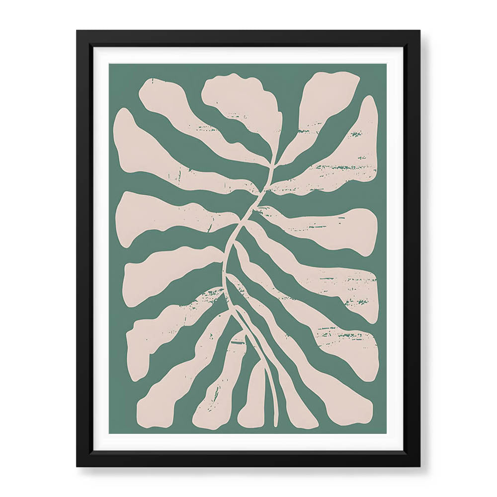Pastel Pink Abstract Design Over Greenish Background | Abstract Office Artwork #0077 - Prime Décor