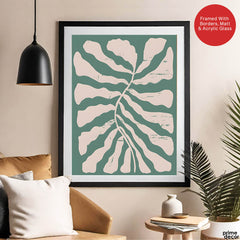 Pastel Pink Abstract Design Over Greenish Background | Abstract Office Artwork #0077 - Prime Décor