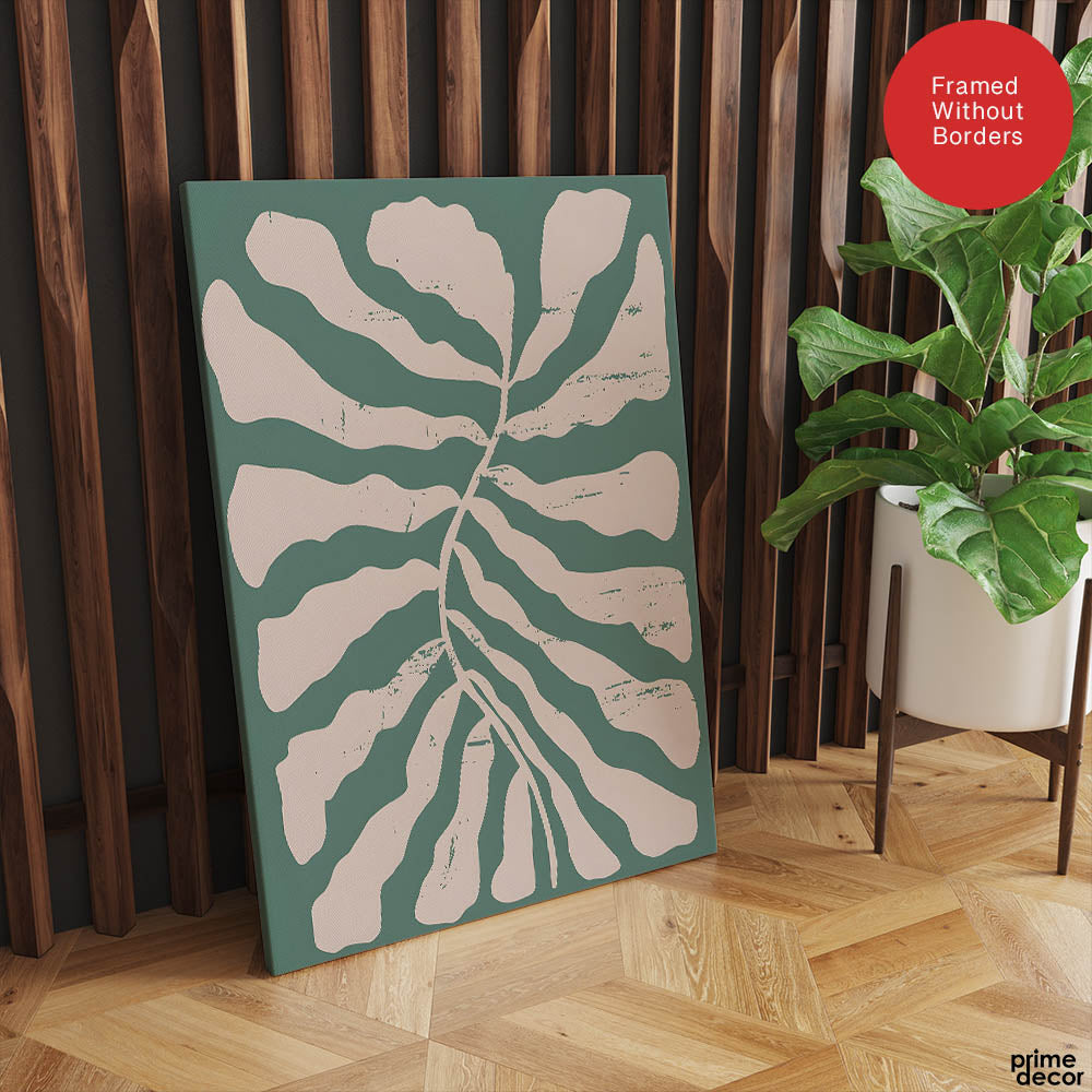 Pastel Pink Abstract Design Over Greenish Background | Abstract Office Artwork #0077 - Prime Décor
