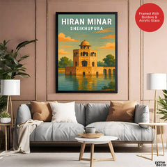 Hiran Minar Sheikhupura | Pakistan Heritage Illustration Poster | Travel Artwork #00783