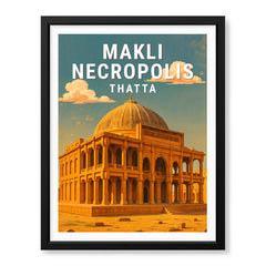 Makli Necropolis Thatta | Pakistan Heritage Illustration Poster | Travel Artwork #00784
